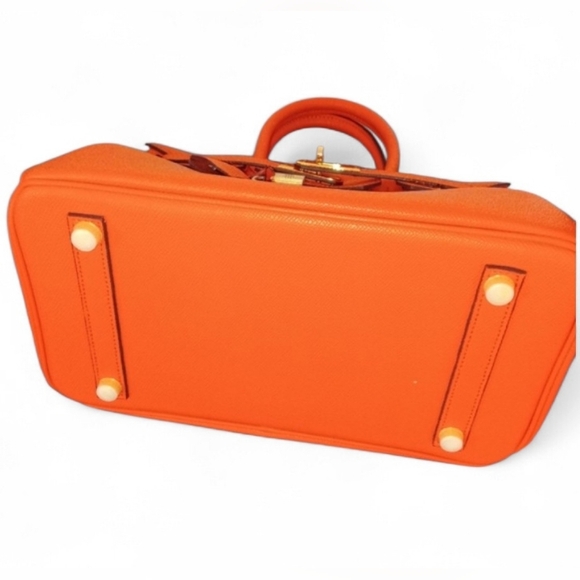 "Birkin" Style Leather Handbag Women's Bag - Picture 2 of 4